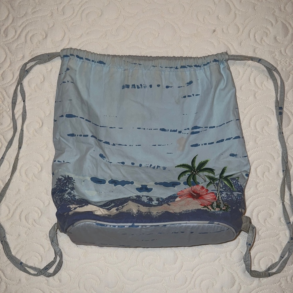 Tilt Palm Tree Hibiscus Flower Print Backpack